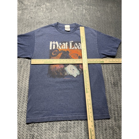 Vintage Meat Loaf Bat Out Of Hell 2003 World Tour T- Shirt Adult Size Large Blue - Picture 6 of 7